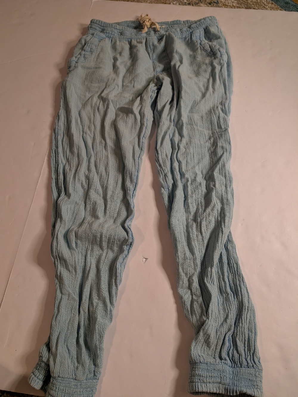 Rip Curl Casual Surf Pants Light Blue Elastic Waist XS